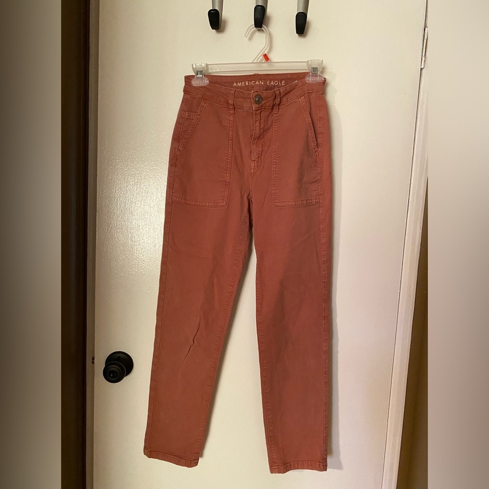 American Eagle Outfitters Stretch Pants in Rust
